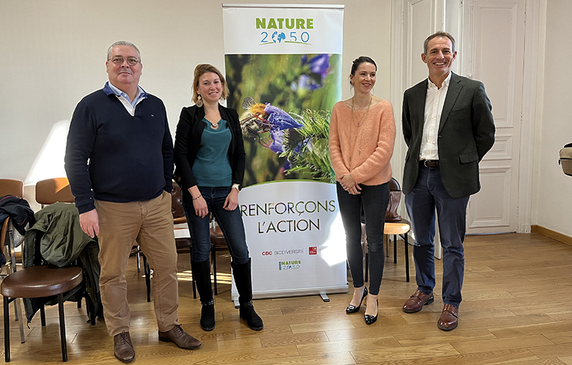 Gilles Sellier, Clara Morvan, Claire Scharwatt et Antoine Cadi © Fonds Nature 2050 Gilles Sellier, Clara Morvan, Claire Scharwatt et Antoine Cadi © Fonds Nature 2050