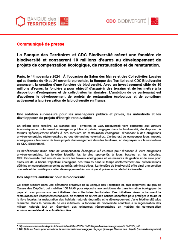 Communiqué de presse