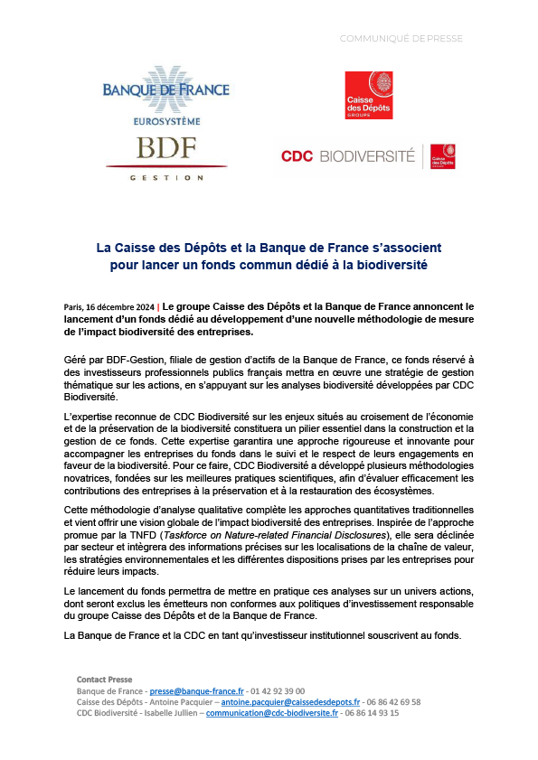 Communiqué de presse