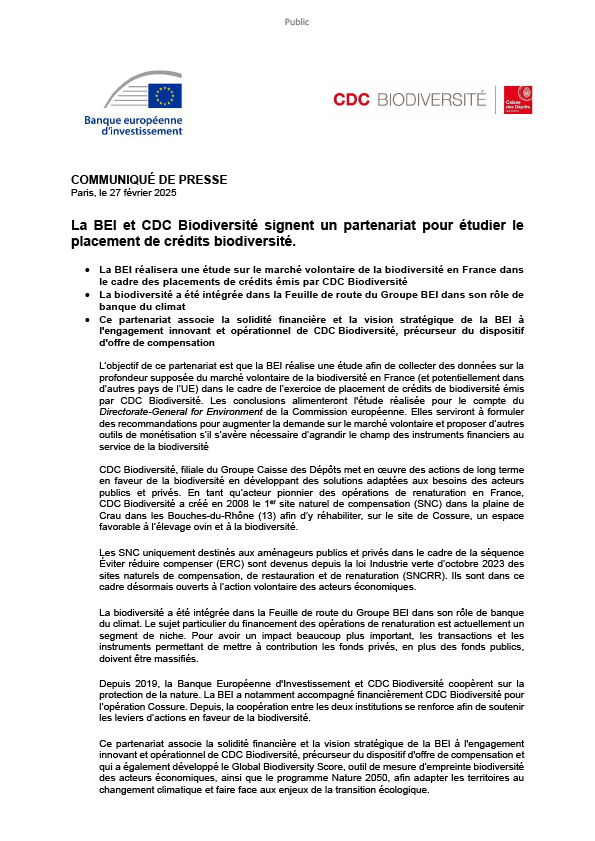 Communiqué de presse